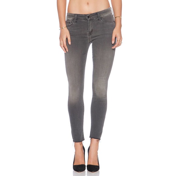 MOTHER The Looker Ankle Fray Raw Hem Skinny Denim Jeans Deep Voodoo Gray 27 - Picture 1 of 12